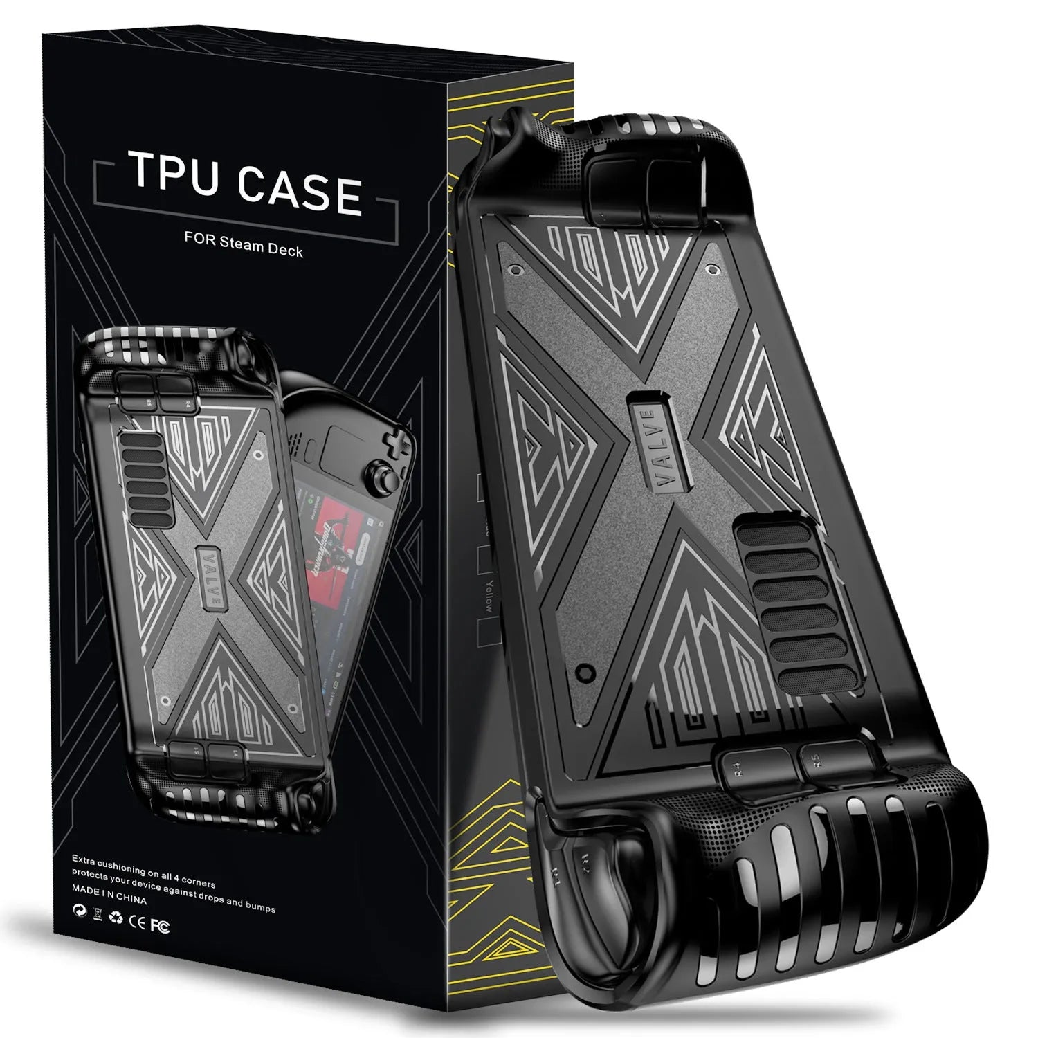 TPU silicone protective case for gaming consoles in black, blue, and red colour options