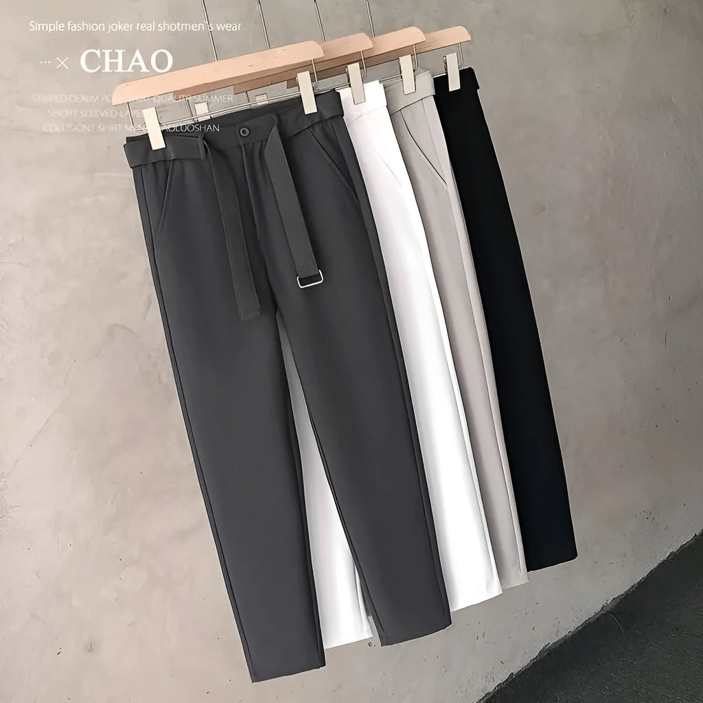 Boys slim straight wool trousers in tapered fit available in multiple colours and sizes