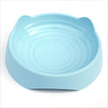 Ceramic dog slow feeder bowl with puzzle maze design in blue, green, or pink