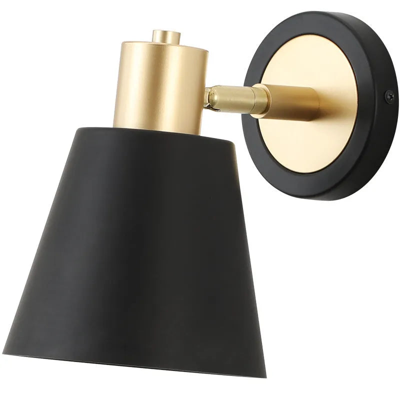 Nordic style iron wall lamp with four shade design options for bedroom or living room