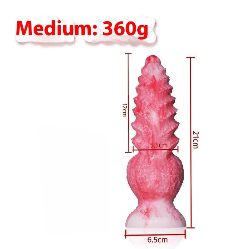 Pink shaped penis women's masturbation device made of platinum silicone