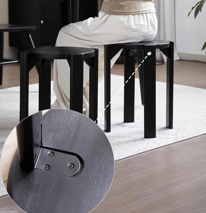 Round metal dining stool with stackable design in four colour options