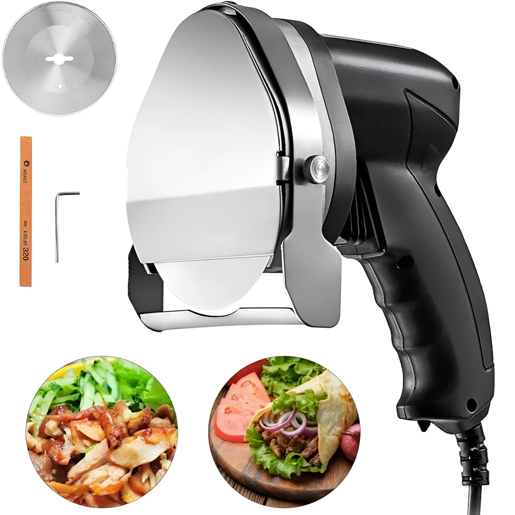 KS-100E black electric meat cleaver for turkey barbecue preparation with 80W power