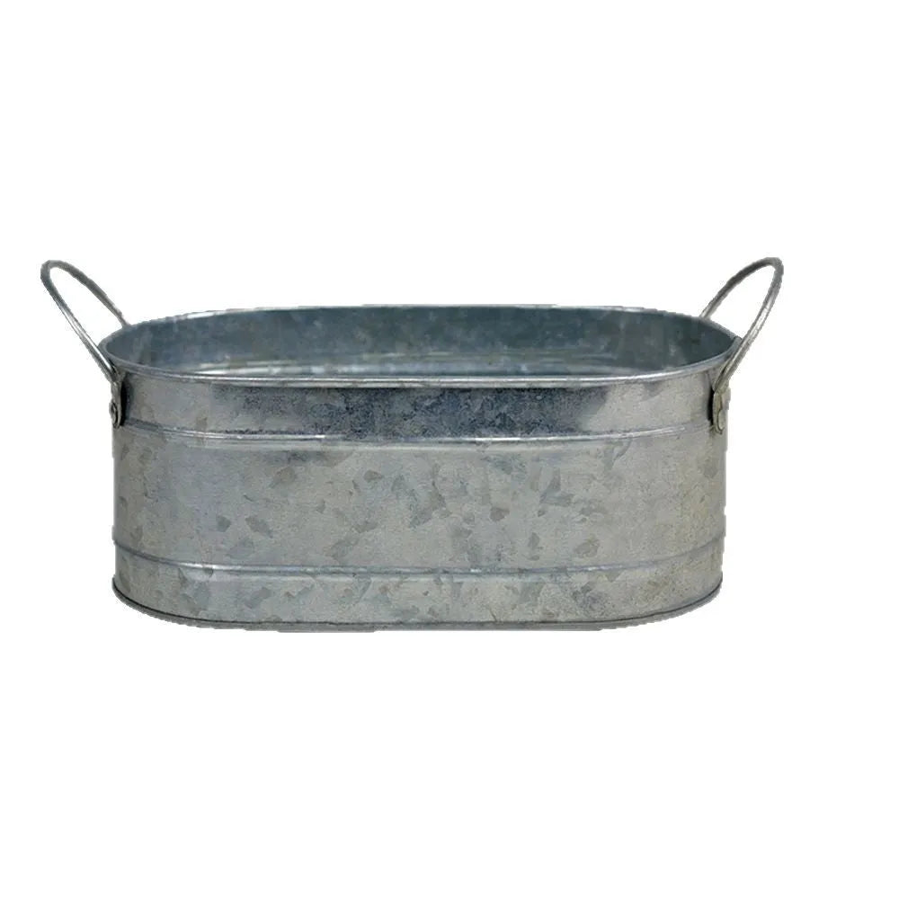 Iron desktop flowerpot for succulents and cacti with metallic finish