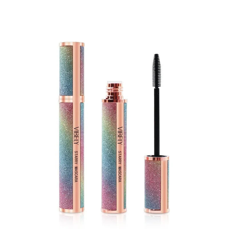 Black waterproof mascara with 4D long thick curling effect and anti-smudge formula