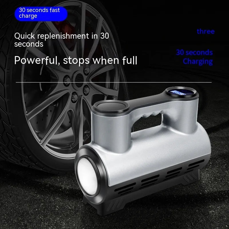 12V portable car tyre inflator with digital display and three air nozzles
