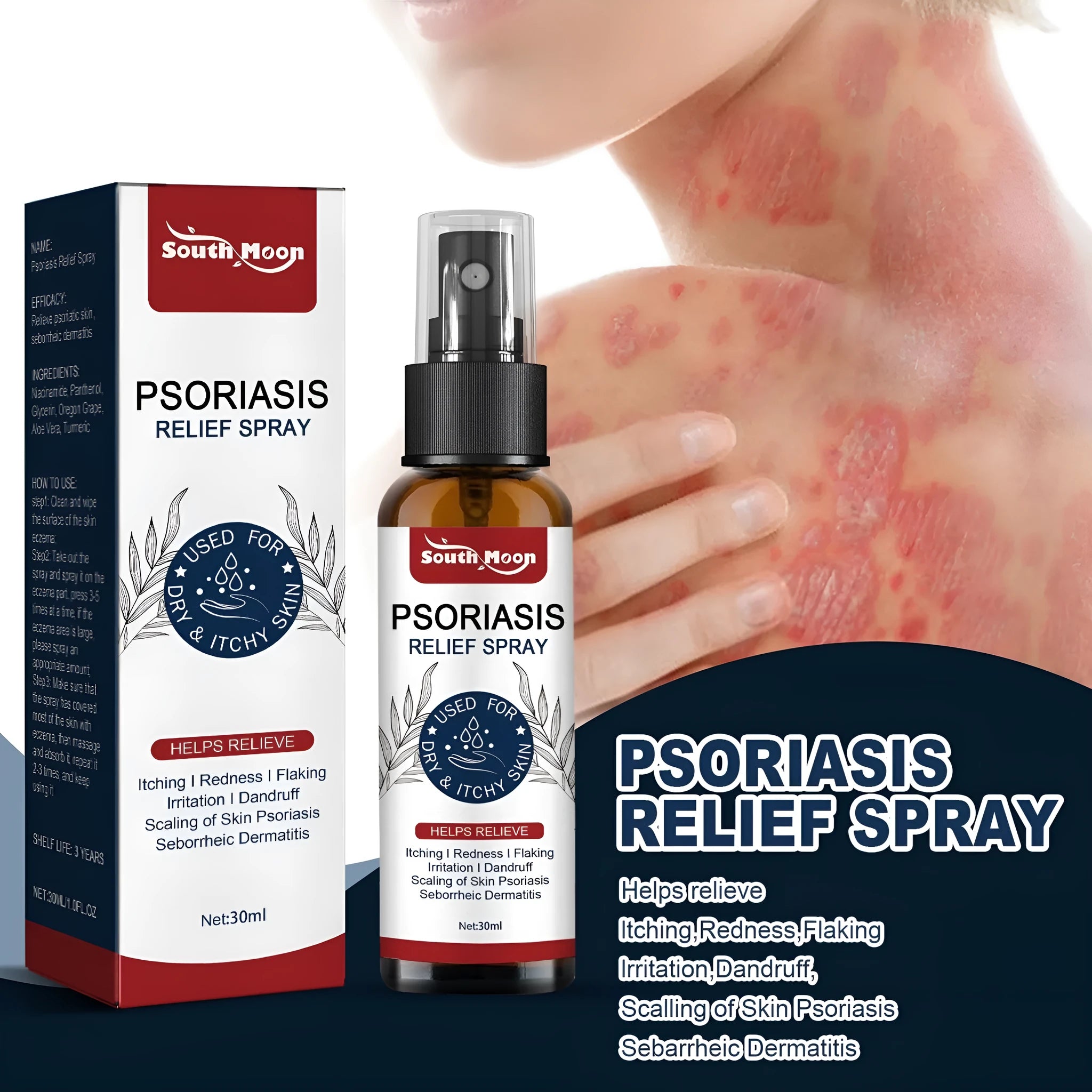 30ml bottle of body care nursing spray with a spray pump.