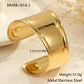 Women's wide cuff bracelet with gold plating and exaggerated niche opening in asymmetric wave design