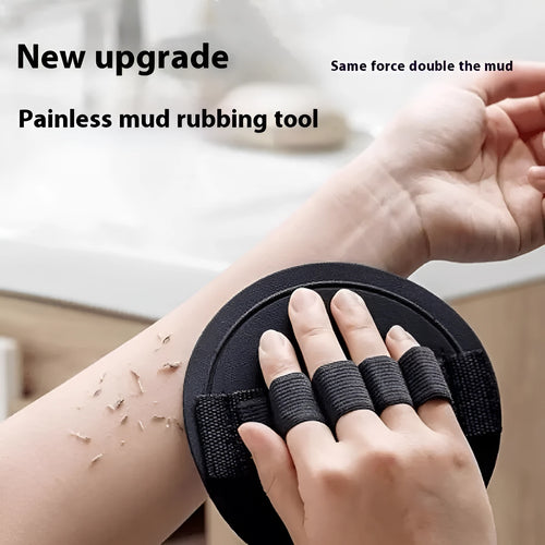 Women's bath gadget with finger style design in rubber material with included towel