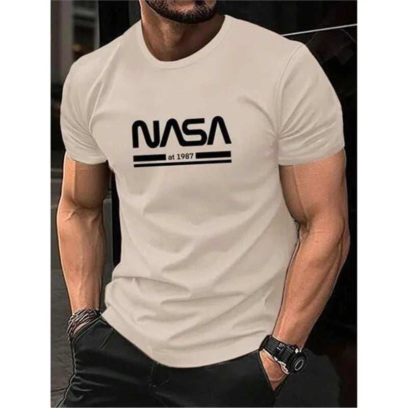 Men's slim-fit printed letters short sleeve t-shirt in multiple colour options