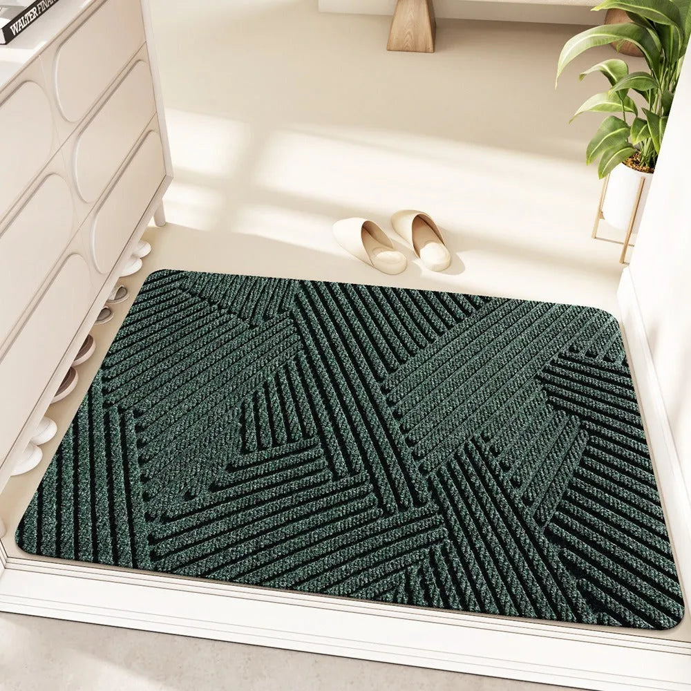 Silk ring entrance carpet with cartoon anime pattern in alien shape, 60x90cm with wire ring