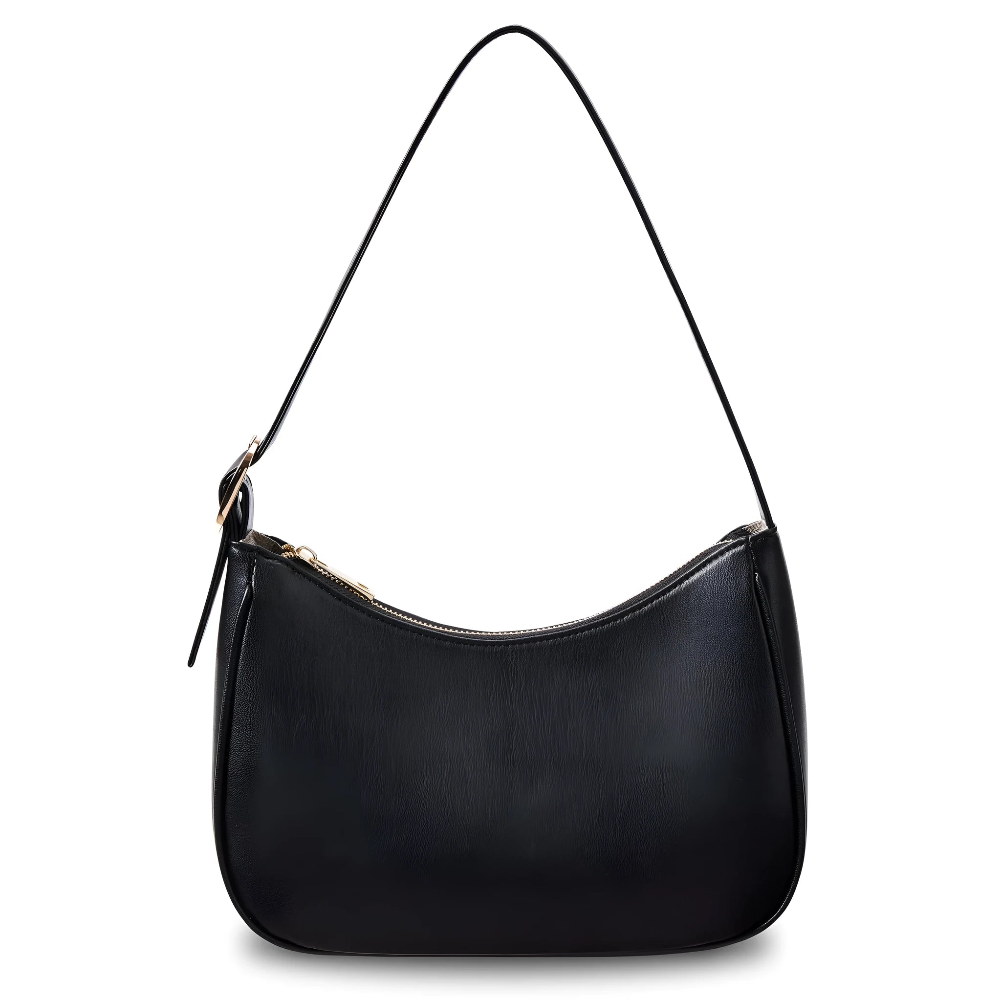 Simple retro waterproof PU shoulder bag with adjustable strap shown in apricot colour