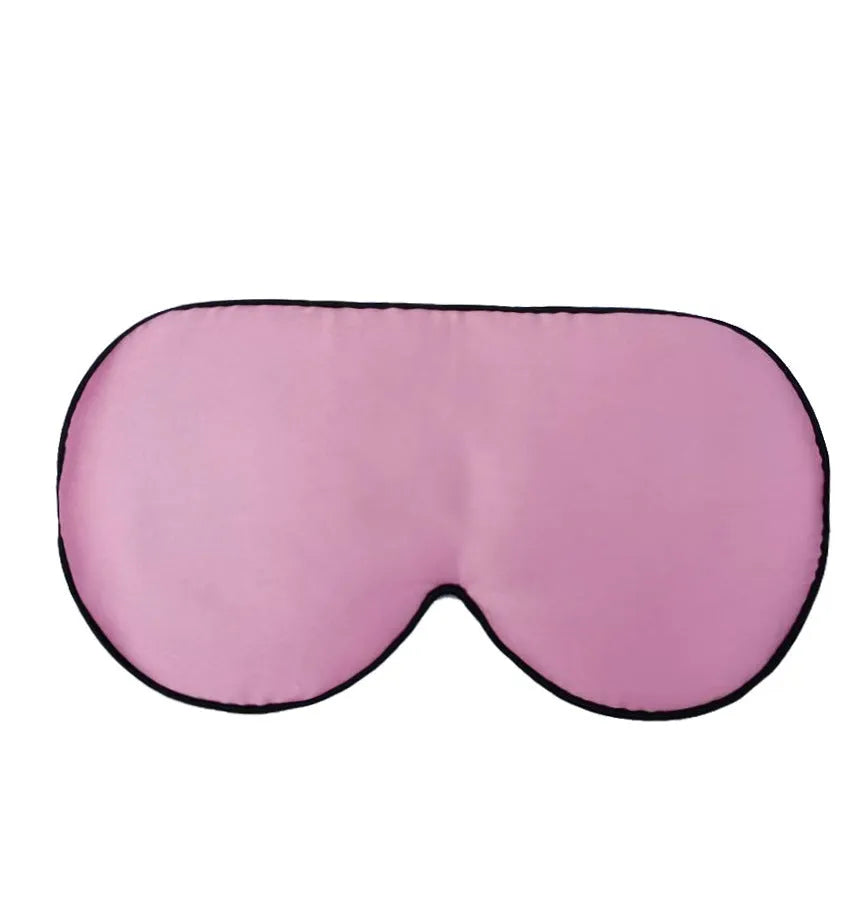 Double-sided Mulberry silk eye mask in a selection of colours including black, wine red, and ivory white.