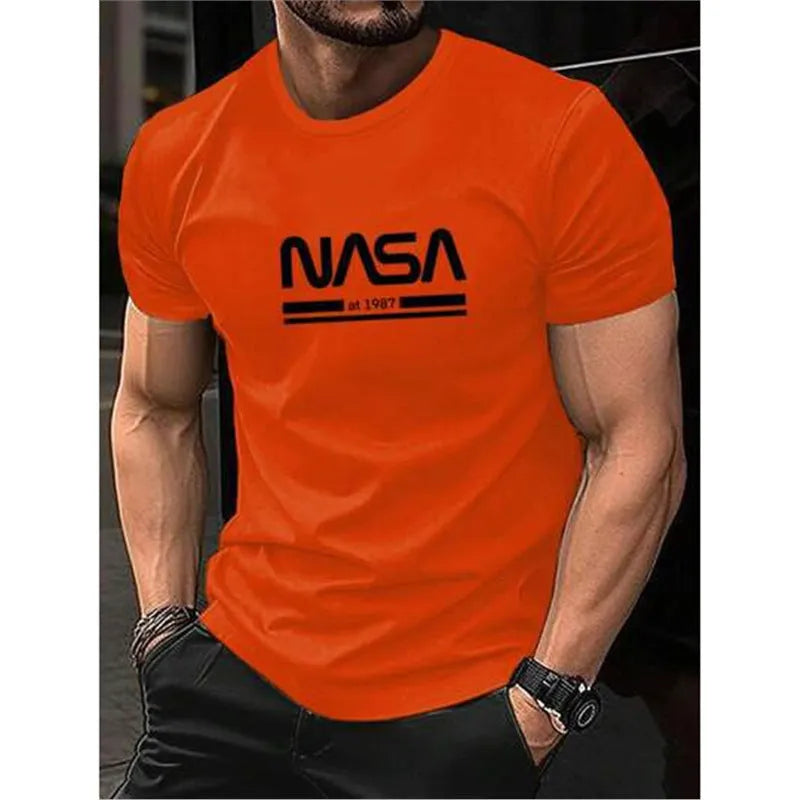 Men's slim-fit printed letters short sleeve t-shirt in multiple colour options