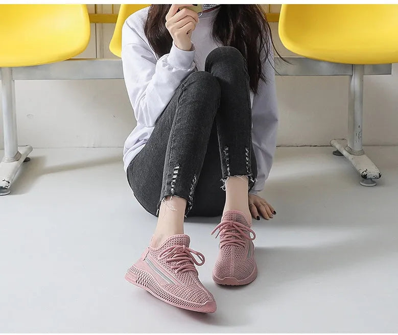 Women's casual travel shoes with denim upper and soft rubber sole in grey colour