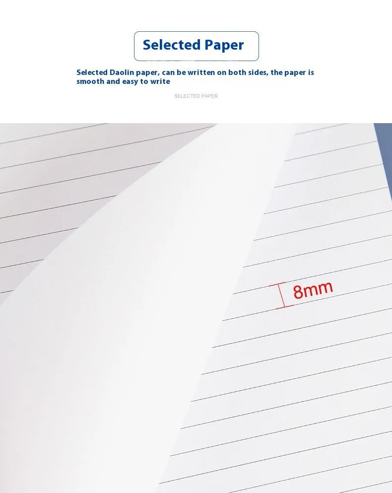 A4 tearable grid notebook with ivory white pages and paper cover for meeting minutes