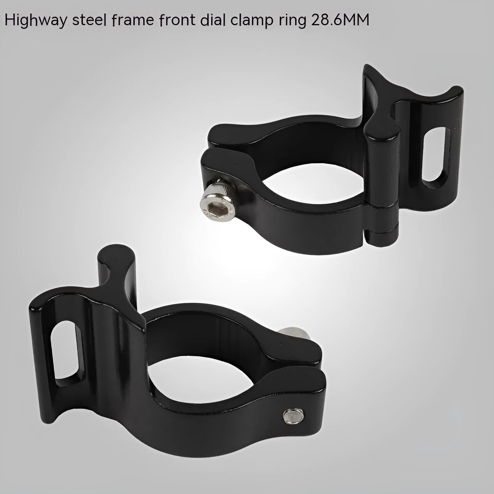 Black aluminium alloy clamp ring measuring 28.6mm for vehicle repair applications