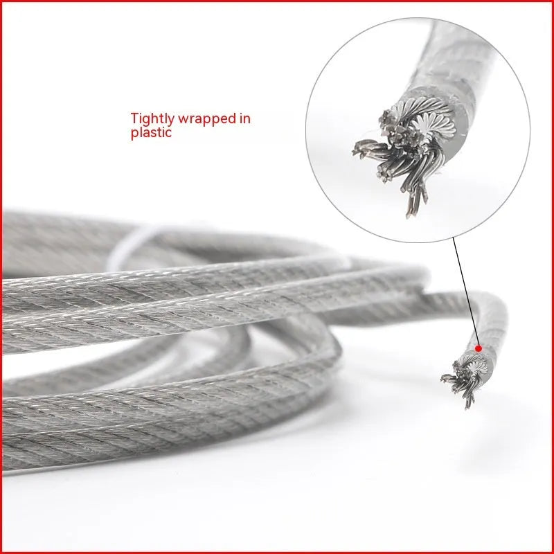 304 stainless steel coated security wire rope in multiple diameters for anti-theft protection