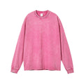 Men's vintage washed cotton pullover in batik print colours with long sleeves and loose fit