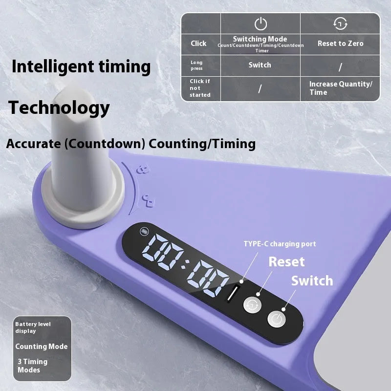 PP multifunctional split skiing machine trainer in purple, 85 cm length, on a wooden floor