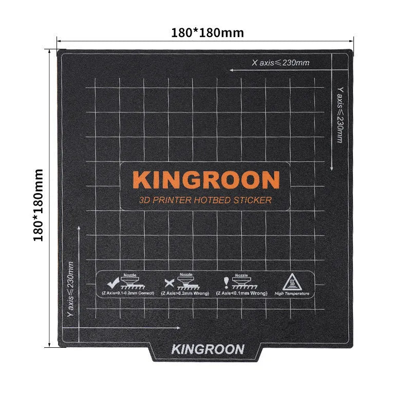 Three sizes of magnetic 3D printing platform film with anti-warping edge, 180mm, 235mm, and 310mm square sheets