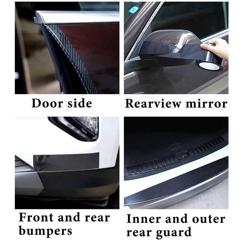 Nano carbon fibre tape anti-collision strip for car door edge protection in multiple sizes