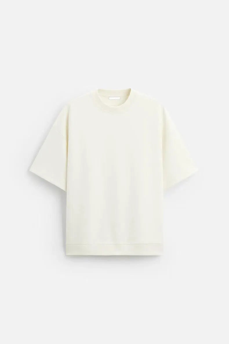 Men's loose double-sided cloth texture short sleeve t-shirt and matching shorts casual set