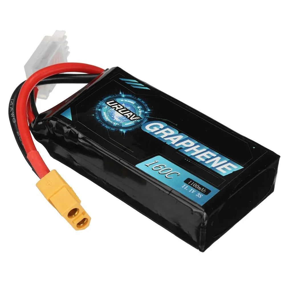 7.4V 1200mAh lithium polymer RC battery for model cars and ships.