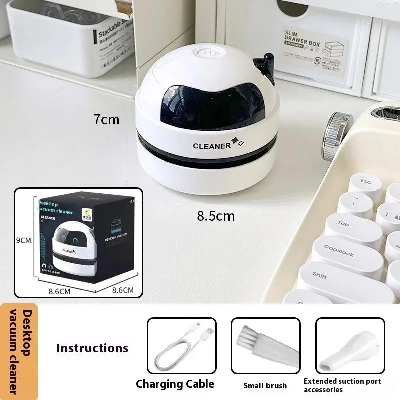 USB desktop vacuum cleaner in rocket design with blue colour for keyboard cleaning