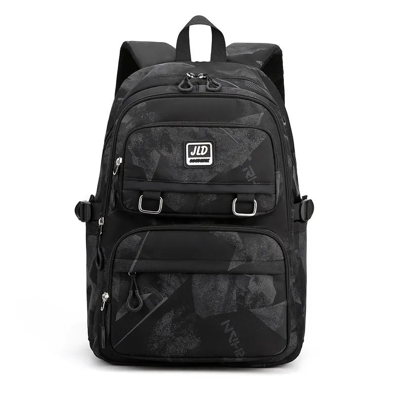Girls' large capacity nylon school backpack with physiological curve backplane in multiple colour options