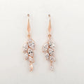 Fashion leaf earrings with zircon accents in rose gold white colour option on copper alloy base