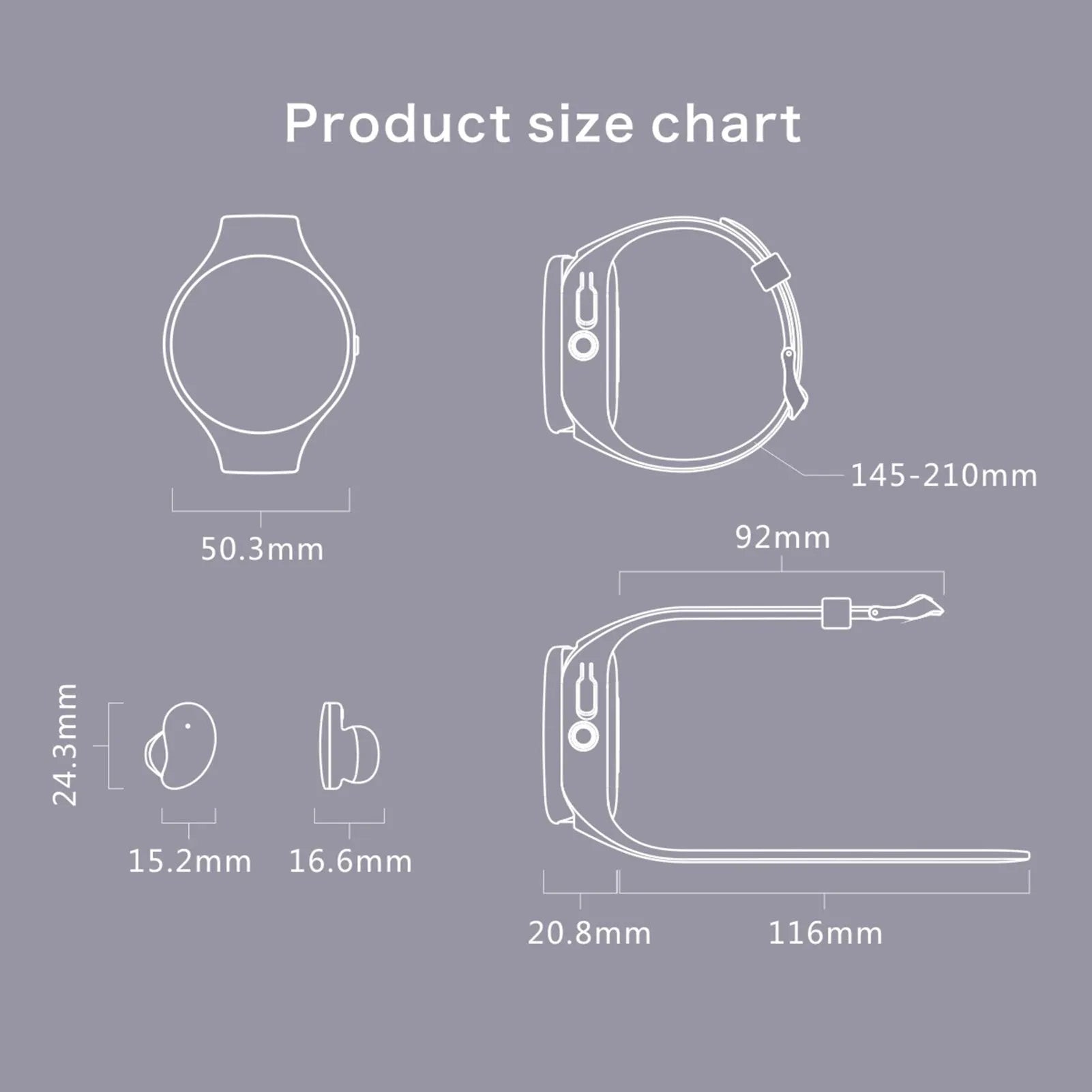 Black Bluetooth headset and smart bracelet combo showing detachable TWS earphones and sports watch display