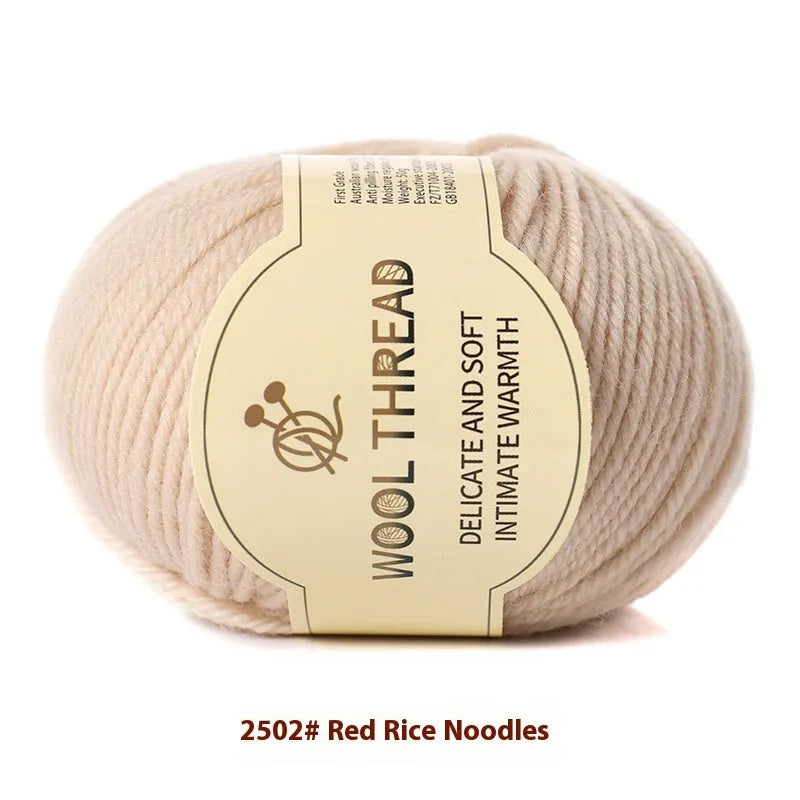 Roll of woolen knitting yarn thread for hand knitting with size 10 needles in various colour options