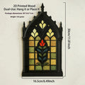 Wooden gothic-style door frame wall storage rack in one of three colour options.