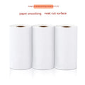 Box containing three rolls of white 57mm wide thermal paper for small printers.