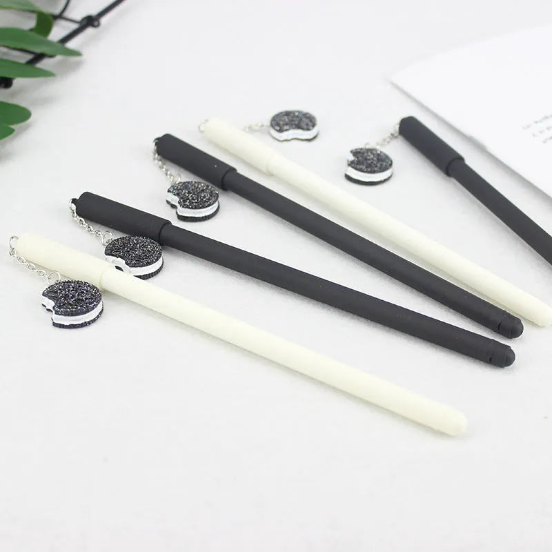 Pendant gel pen from Cookies series with 0.5mm tip and plastic case in black