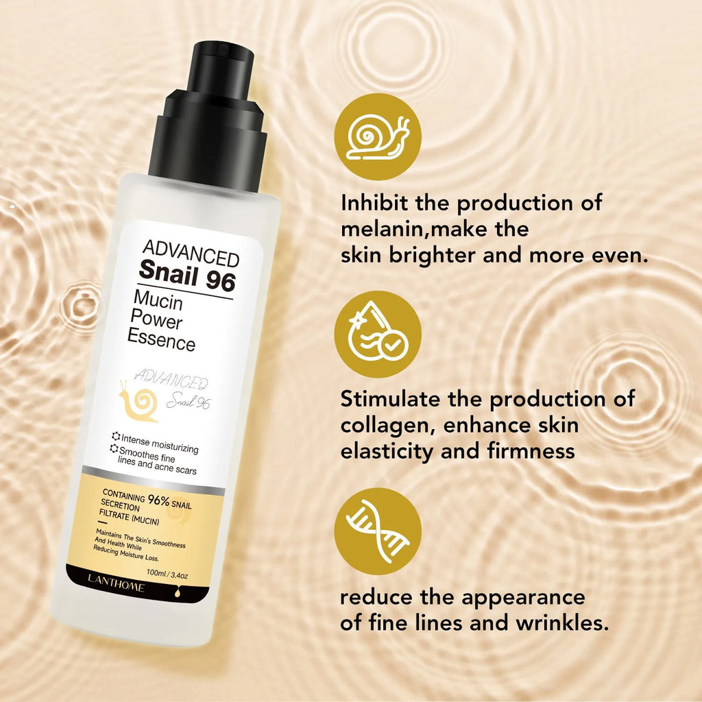 100ml bottle of snail secretion serum facial essence liquid for daily moisturising
