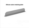 Thick grey blue silicone sink water blocking plate measuring 52mm by 85mm.