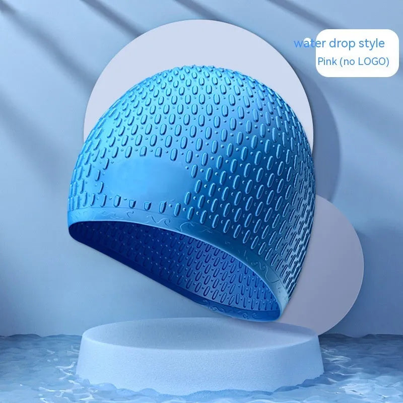 Silicone swimming cap for adult swimming in solid colours including Tiffany Blue and Cherry Blossom Pink