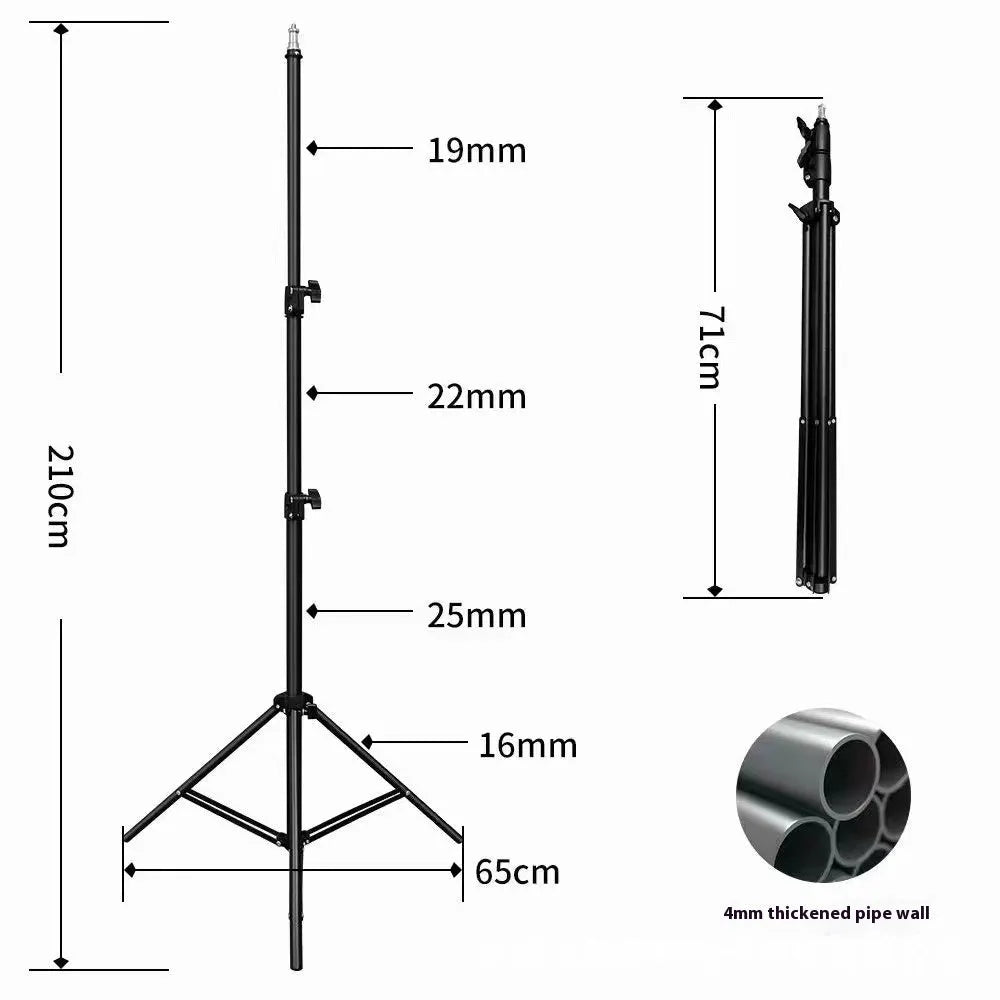 Tripod light stand for floor photography with mobile phone holder and adjustable height options