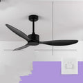 Nordic ceiling fan without light 42 inch or 52 inch iron baking paint black
