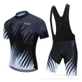 Men's and women's cycling jersey and shorts set in a colour style option, laid flat.