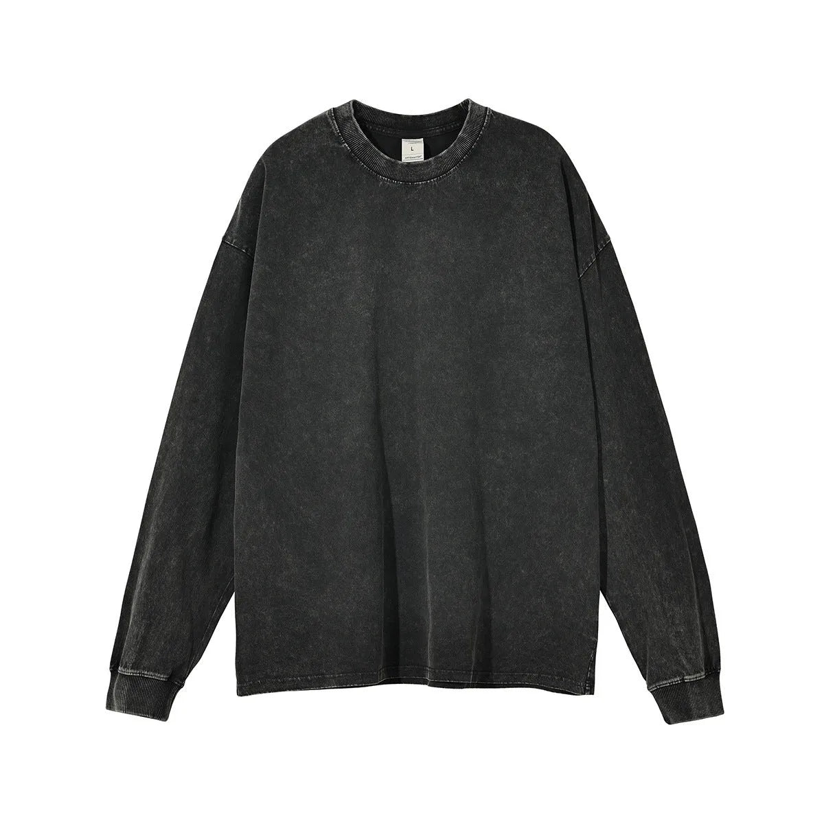 Men's vintage washed cotton pullover in batik print colours with long sleeves and loose fit