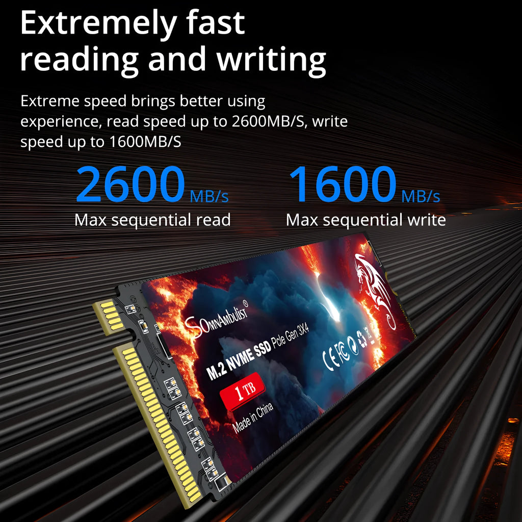 M2 solid state drive for desktop computers with 80x22mm dimensions and PCIe 3.0 interface