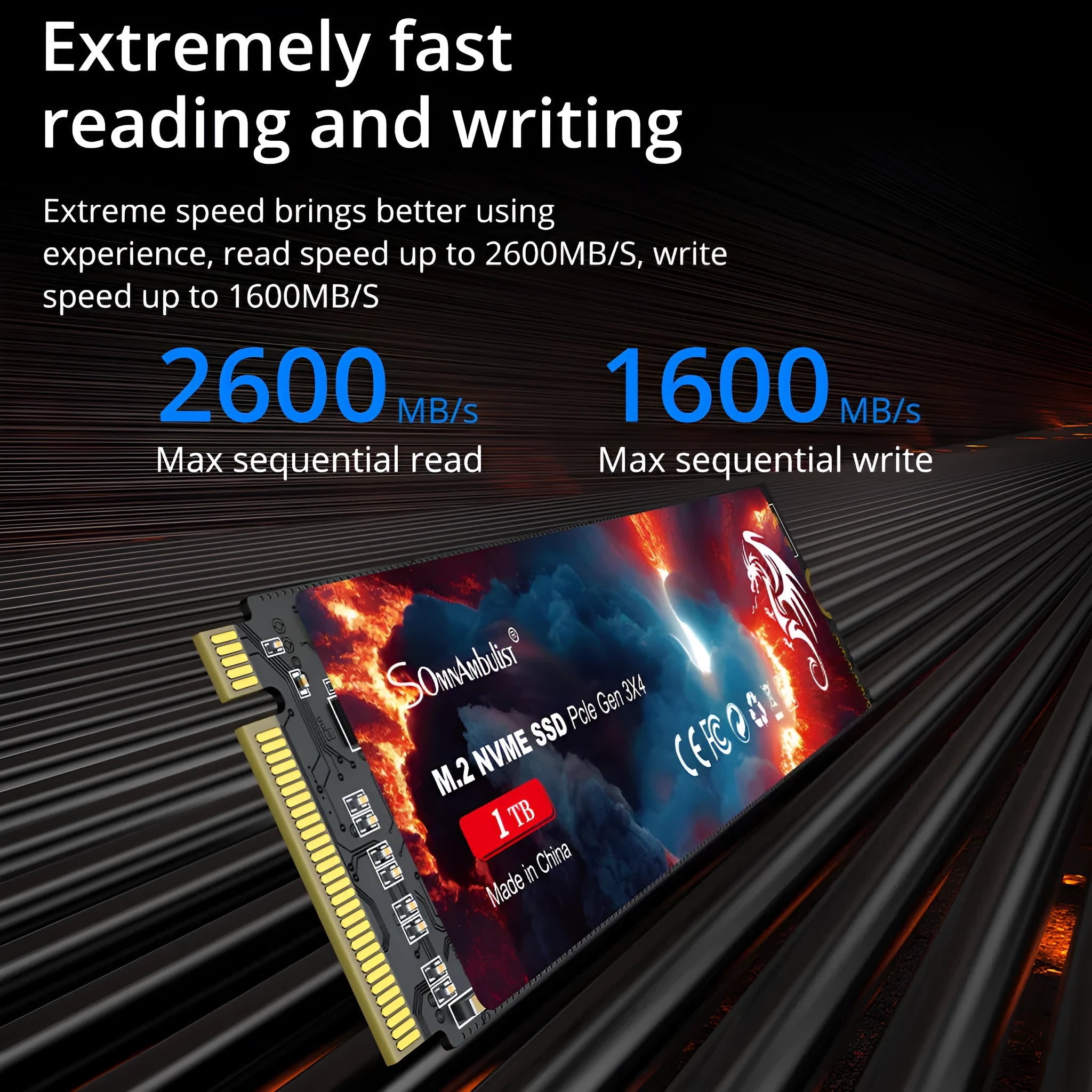 M2 solid state drive for desktop computers with 80x22mm dimensions and PCIe 3.0 interface