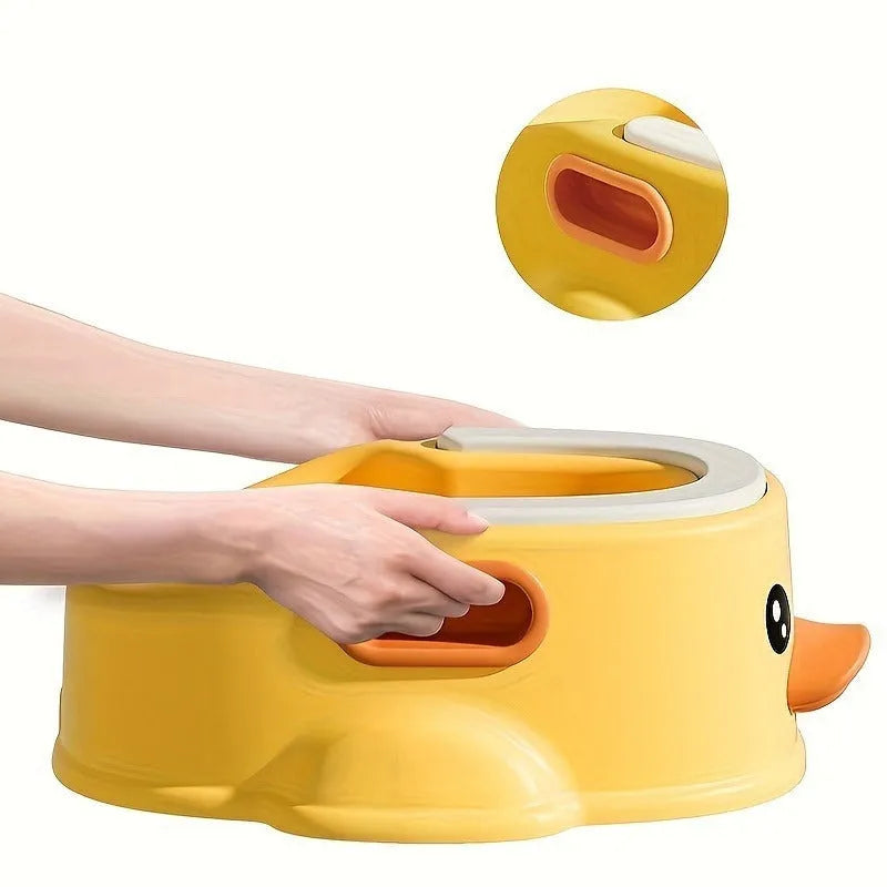 Blue duck-shaped PVC bathtub for washing dogs and cats on a plain background.