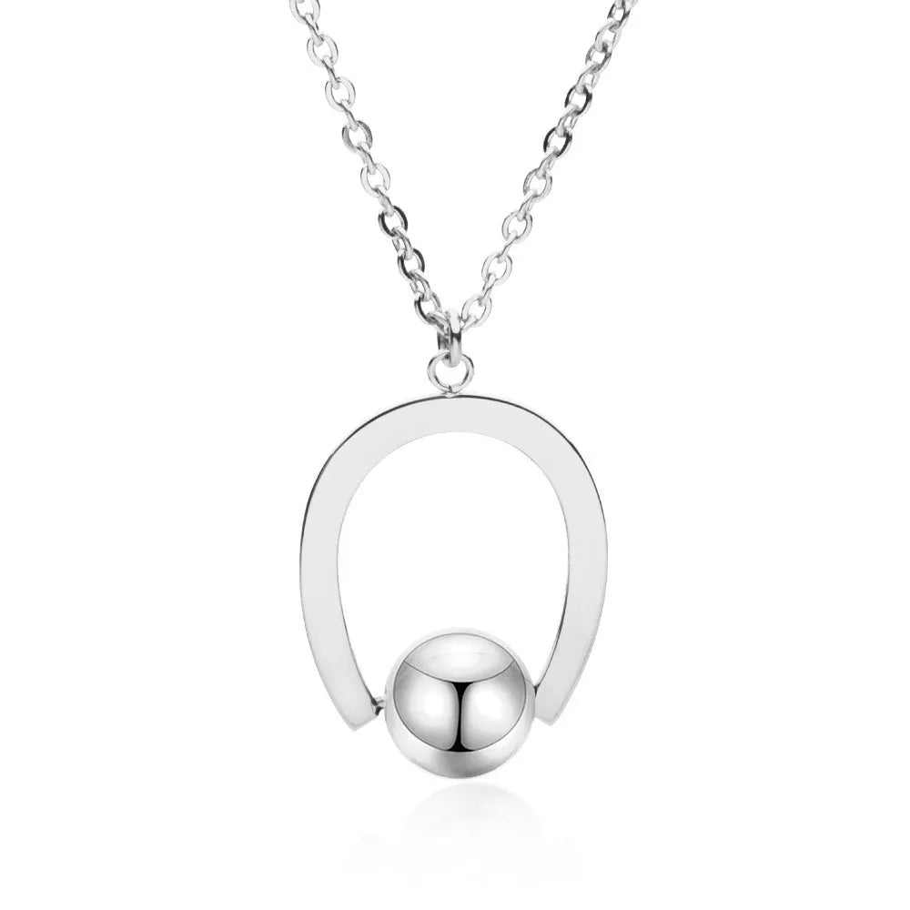 Stainless steel geometric pendant necklace with cross chain on adjustable 21-50cm length