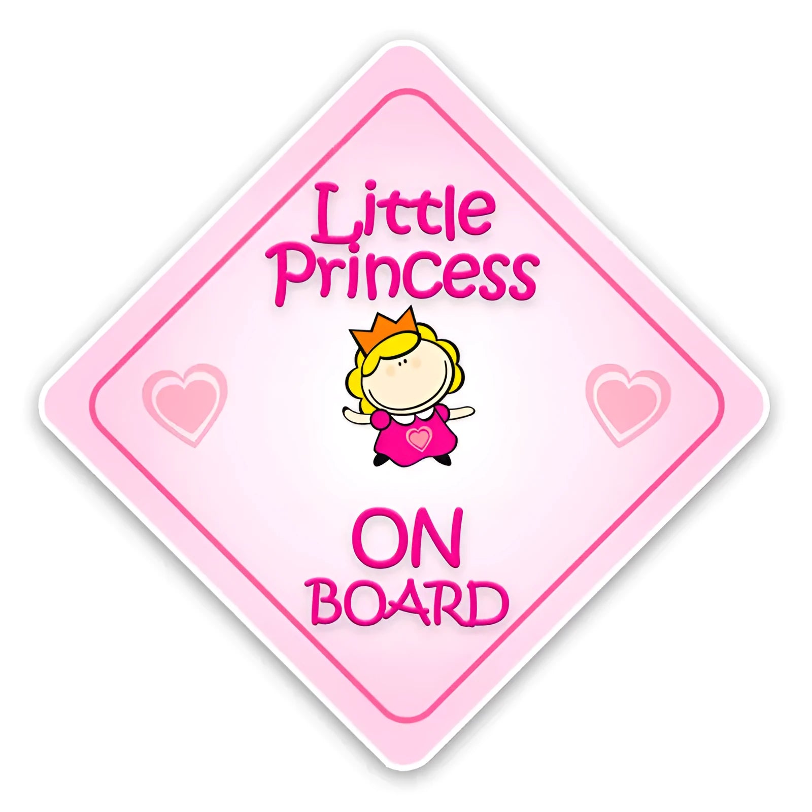 Reflective baby on board car sticker with baby character design on a vehicle window.