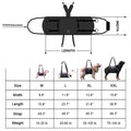 Black Oxford cloth dog harness with breast strap for leg support and rehabilitation