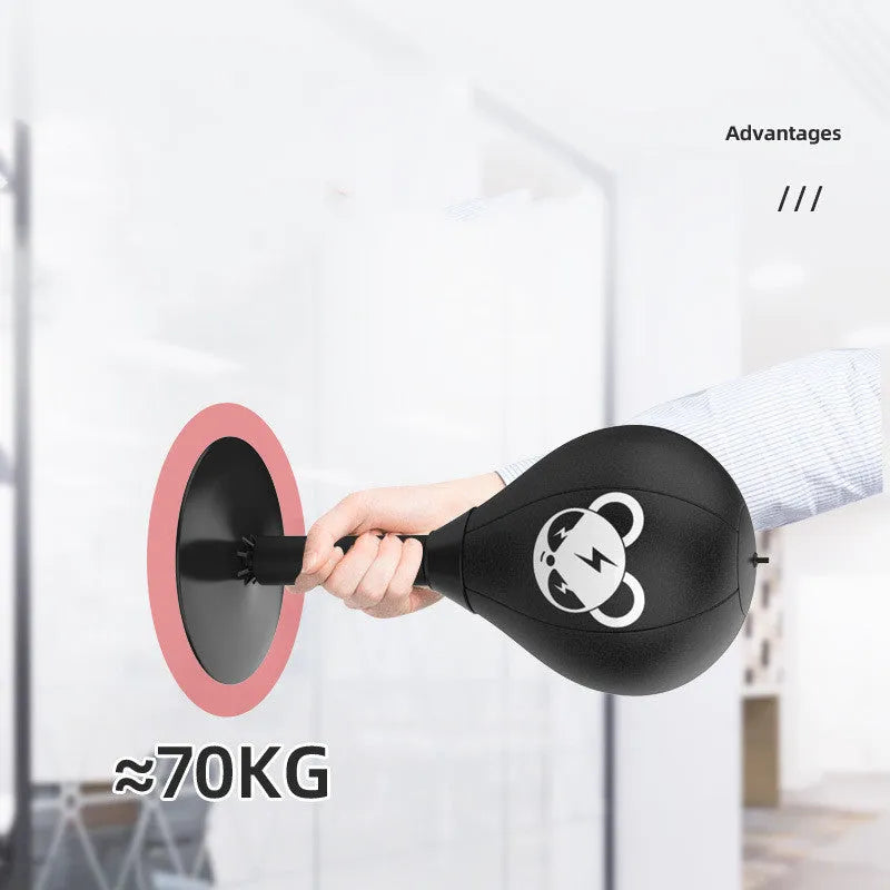 Tabletop boxing speed ball with suction cup base and inflatable PU leather sphere